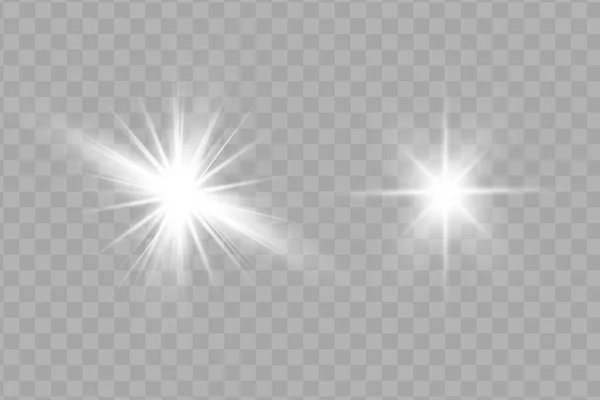 Luz Branca Que Brilha Explode Sobre Fundo Transparente Partículas Poeira —  Vetores de Stock