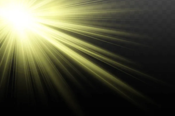 Glow Geïsoleerd Geel Licht Effect Lens Flare — Stockvector