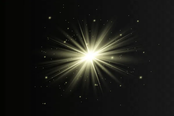 Glow Geïsoleerd Geel Licht Effect Lens Flare — Stockvector