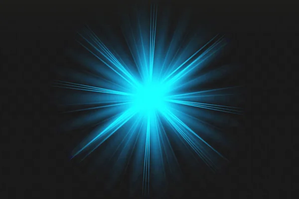 Luzes Brilhantes Azuis Efeitos Isolados Fundo Efeito Luz Brilhante — Vetor de Stock