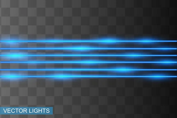Abstract Blue Laser Beam Transparent Isolated Black Background Vector Illustration — Stock Vector