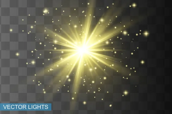 Glow Isolated Yellow Light Effect Lens Flare — Stock Vector