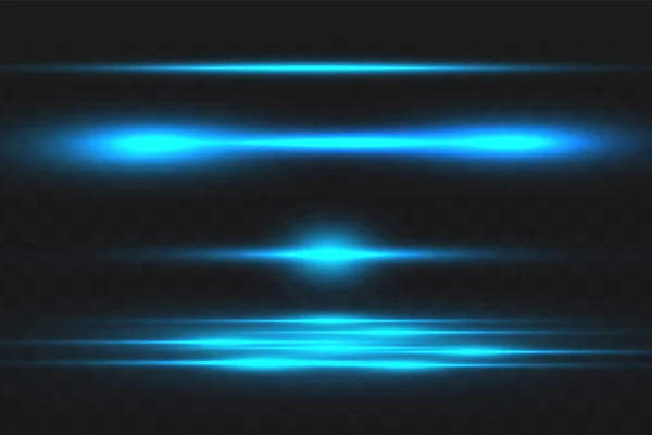 Sinar laser biru abstrak. Transparan terisolasi pada latar belakang hitam. Vektor ilustrasi.the lampu efekt.floodlight directional - Stok Vektor