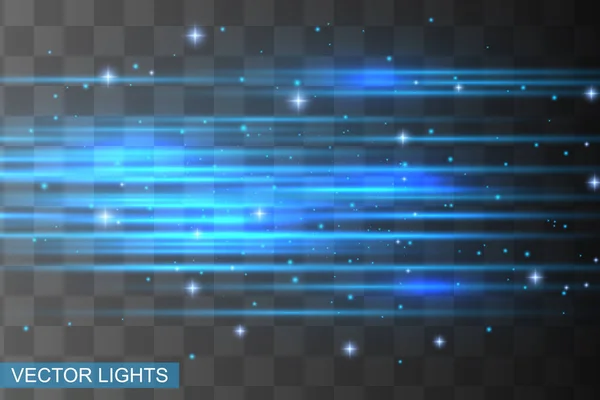 Feixe laser azul abstrato. Transparente isolado em fundo preto. Vector illustration.the iluminação effect.floodlight direcional — Vetor de Stock