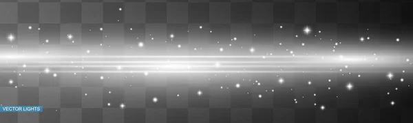 概要白色レーザービーム 黒の背景に隔離された透明 ベクトル図照明効果洪水光方向 — ストックベクタ