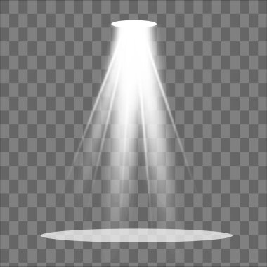 Vektör ışıkları. Işık efekti. İzole edilmiş beyaz şeffaf ışık efekti. Soyut özel efekt tasarımı.