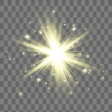 İzole edilmiş sarı ışık efekti, parlaklık