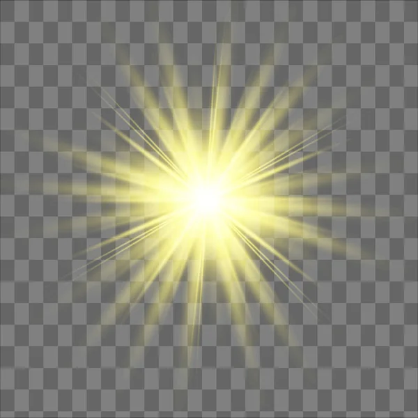 Λαμπερό Κίτρινο Φως Φωτοβολίδα Φακού — Διανυσματικό Αρχείο