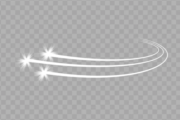 Abstracte vallende ster - witte vallende ster met elegant sterrenpad — Stockvector
