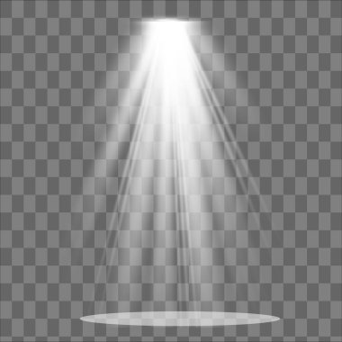 Vektör ışıkları. Işık efekti. İzole edilmiş beyaz şeffaf ışık efekti. Soyut özel efekt tasarımı.