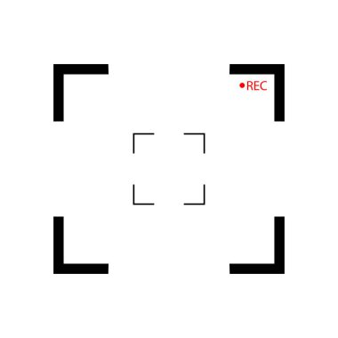 VCR dijital ekran kamera vektör çerçevesinin görüntü çerçevesi, fotoğraf çerçeveleri ve şeffaf arkaplan çerçeveleri