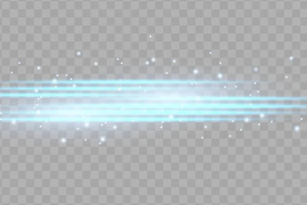 Abstraktní modrý laserový paprsek. Průhledný izolovaný na černém pozadí. Vektorová ilustrace.Účinek.Světelný světlomet.Směr — Stockový vektor