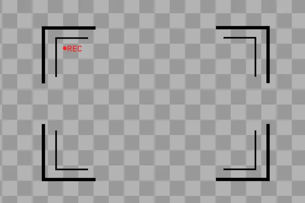 Sucherrahmen der VCR-Vektor-Kamera mit Fotorahmen Fotorahmen mit transparentem Hintergrund — Stockvektor