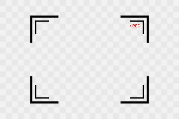 Viewfinder ram av VCR digital display kamera vektor ram med fotoramar fotoramar med transparent bakgrund — Stock vektor
