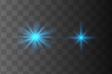 Arka planda mavi ışıklı efektler izole edildi. Parlak ışık efekti.