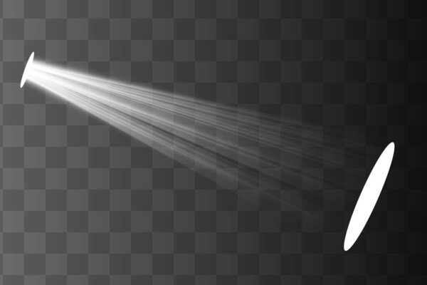 Векторное освещение. Эффект света. Светящийся изолированный белый прозрачный световой эффект. Абстрактный дизайн элементов специального эффекта.