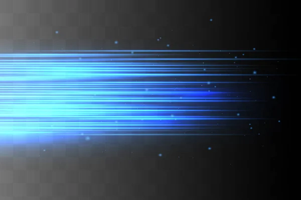 Sinar Laser Biru Abstrak Transparan Terisolasi Pada Latar Belakang Hitam - Stok Vektor