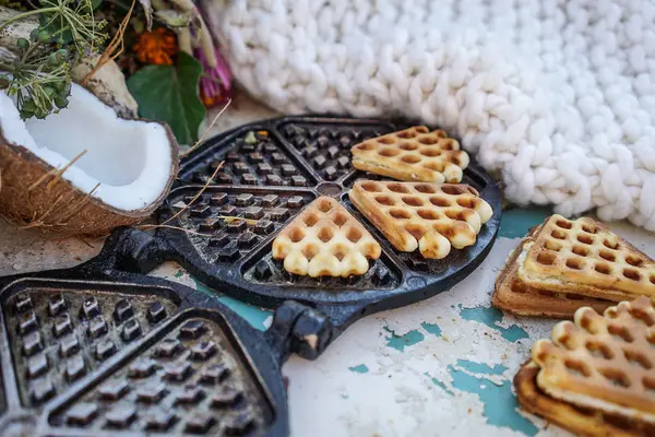 lezzetli waffle kahvaltı güneşli Köyü
