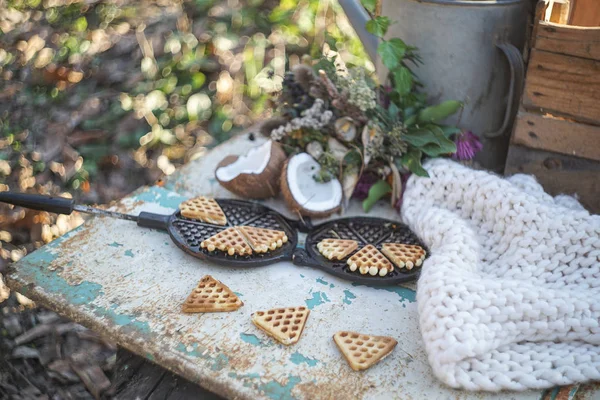lezzetli waffle kahvaltı güneşli Köyü