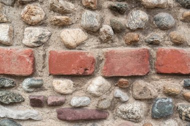 Eski Tuğla ve Taş Duvar Deseni metin için kopyalama uzayını yaşlandırır