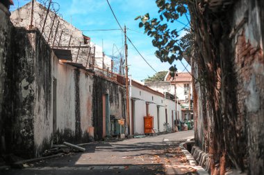 Penang, Malezya mimari dar sokakları