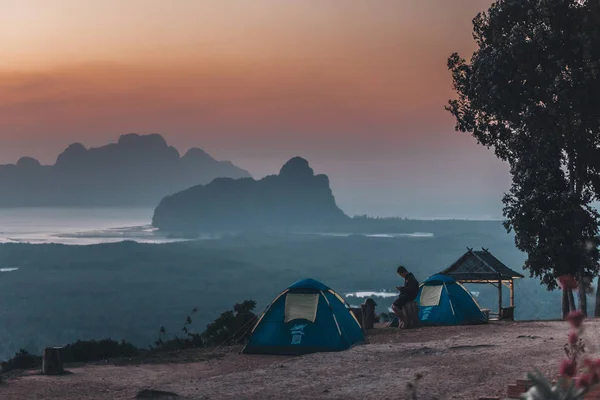 Camp Sea Phangnga Sunrise — Stock Photo, Image