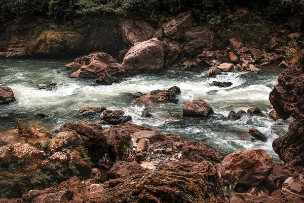 Schneller Fluss Bei Yogyakarta Jawa Indonesien — Stockfoto