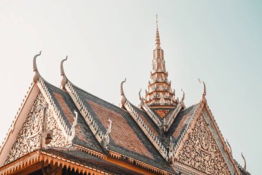 Kamboçya tapınakta çatısı görünümünü kapat