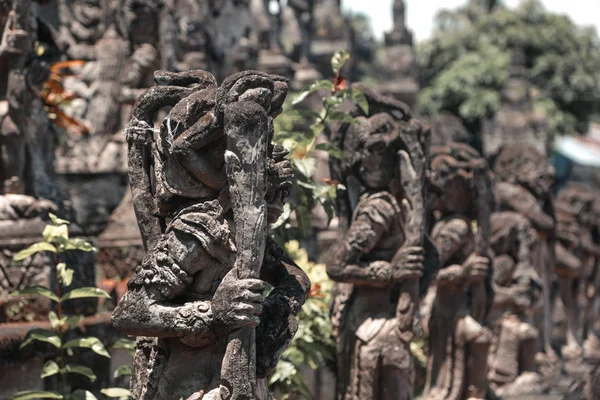Close Beeld Van Stone Guard Standbeelden Bali — Stockfoto