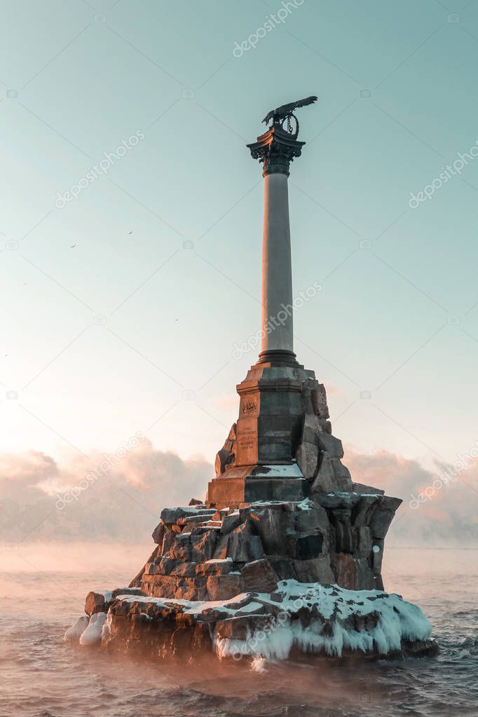 Monument to the scuttled ships. Sevastopol, Ukraine 