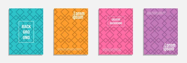 Buntes Und Modernes Cover Design Satz Von Geometrischen Mustern Hintergrunddesign — Stockvektor