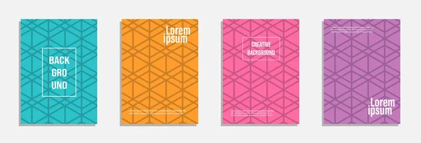 Buntes Und Modernes Cover Design Satz Von Geometrischen Mustern Hintergrunddesign — Stockvektor