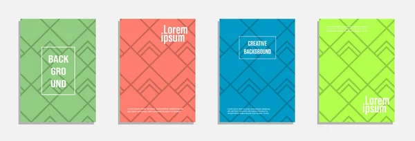 Buntes Und Modernes Cover Design Satz Von Geometrischen Mustern Hintergrunddesign — Stockvektor