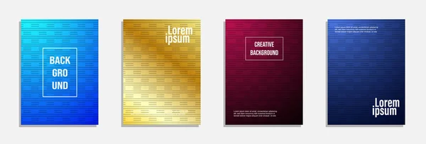 Buntes Und Modernes Cover Design Satz Von Geometrischen Mustern Hintergrunddesign — Stockvektor