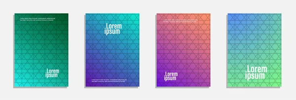 Colorful Modern Cover Design Set Geometric Pattern Background Design — Stock Vector