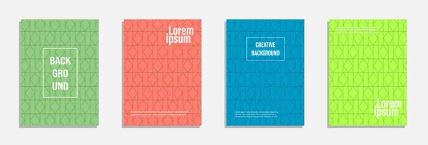 Design Couverture Coloré Moderne Ensemble Motif Géométrique Conception Fond — Image vectorielle