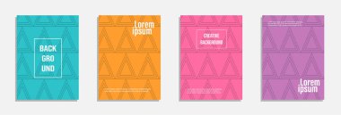 Renkli ve modern kapak tasarımı. Geometrik desen arka plan tasarım