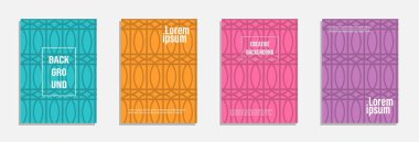 Renkli ve modern kapak tasarımı. Geometrik desen arka plan tasarım