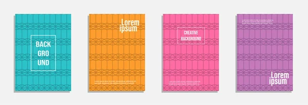 Buntes Und Modernes Cover Design Satz Von Geometrischen Mustern Hintergrunddesign — Stockvektor