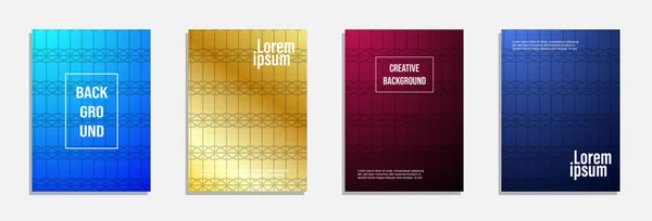Design Couverture Coloré Moderne Ensemble Motif Géométrique Conception Fond — Image vectorielle