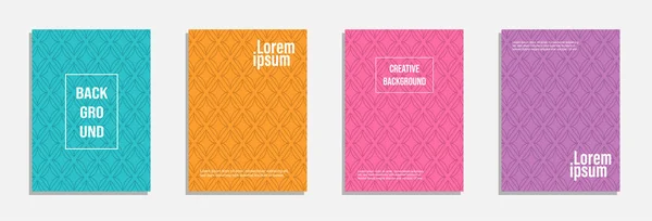 Colorful Modern Cover Design Set Geometric Pattern Background Design — Stock Vector