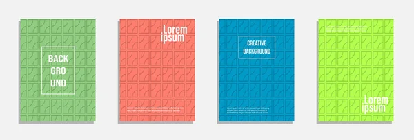 Buntes Und Modernes Cover Design Satz Von Geometrischen Mustern Hintergrunddesign — Stockvektor