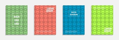 Renkli ve modern kapak tasarımı. Geometrik desen arka plan kümesi