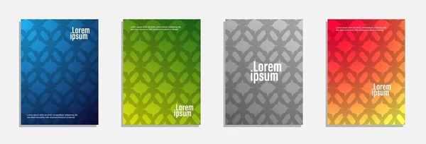 Design de couverture coloré et moderne. Ensemble de fond de motif géométrique — Image vectorielle
