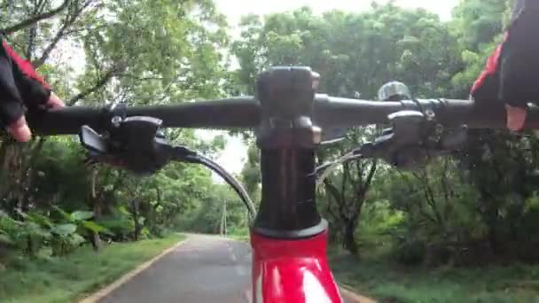 Гірський велосипед їзда — стокове відео