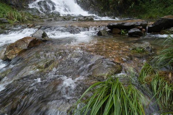Luchtfoto Van Waterval Het Tropische Regenwoud Bergen — Stockfoto