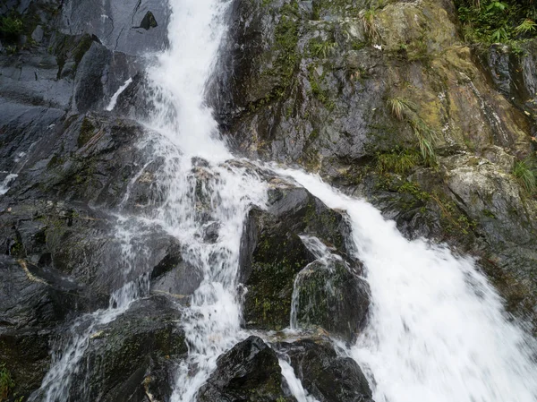 Aerial View Waterfall Tropical Rainforest Mountains — Stock Photo, Image