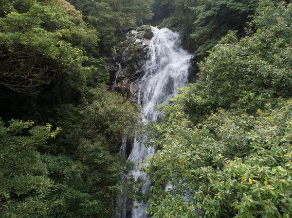 Letecký Pohled Vodopád Pohoří Tropický Deštný Prales — Stock fotografie