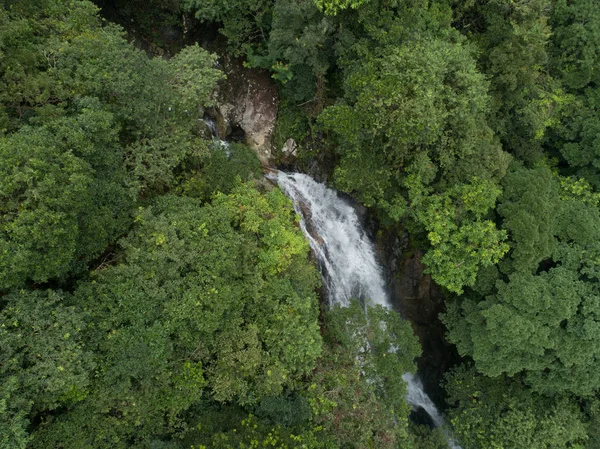 Aerial View Big Beautiful Waterfall Tropical Jungle — Stock Photo, Image