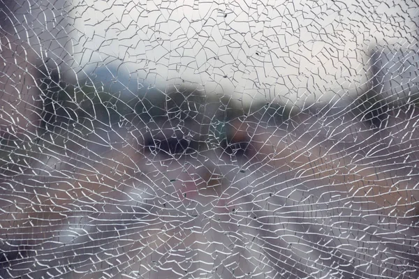 Nära Håll Utsikt Över Krossat Glas Konsistens — Stockfoto